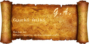 Gyurkó Anikó névjegykártya
